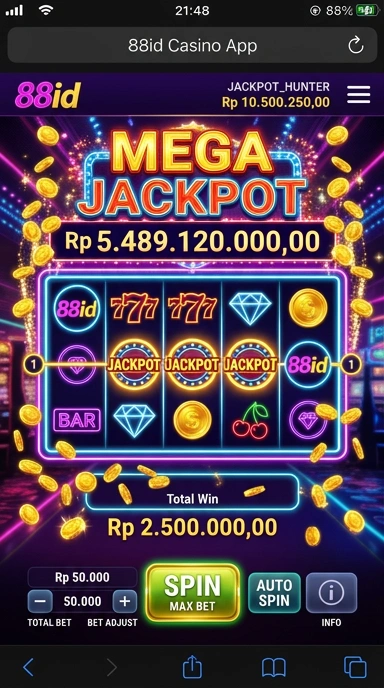 Cuplikan layar menu unduhan 88id untuk perangkat Android